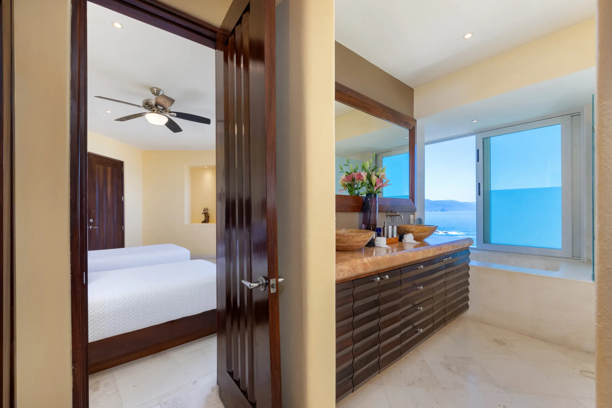 Villa Montecito suite and bath overlooking ocean