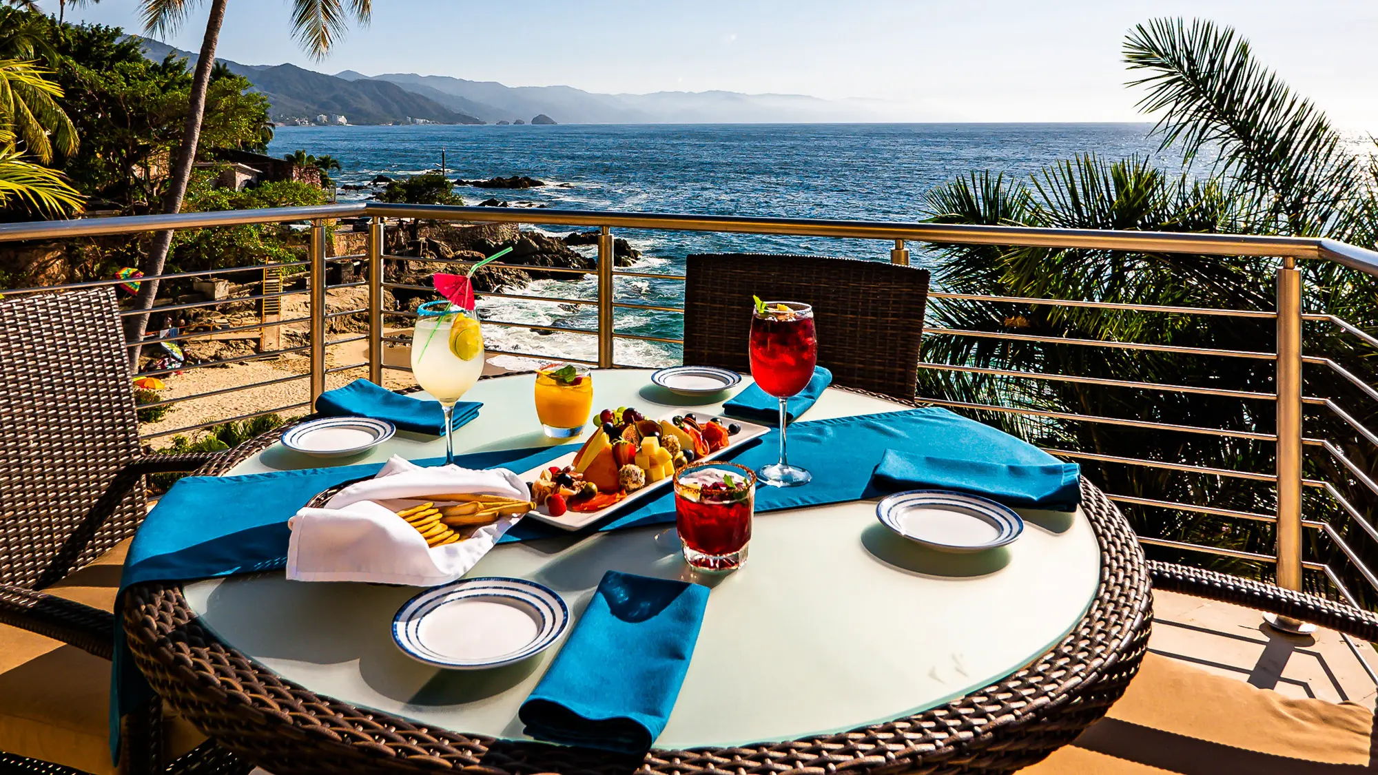 Dining at Villa Montecito in Puerto Vallarta overlooking ocean 